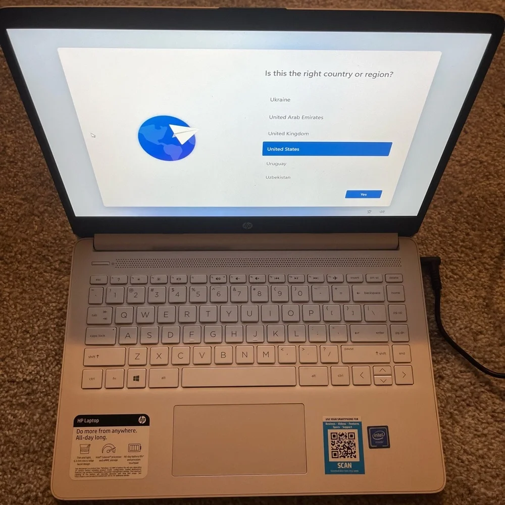 HP - 14” Laptop - Intel Celeron - 4GB Memory - 64GB eMMC - Snowflake White
